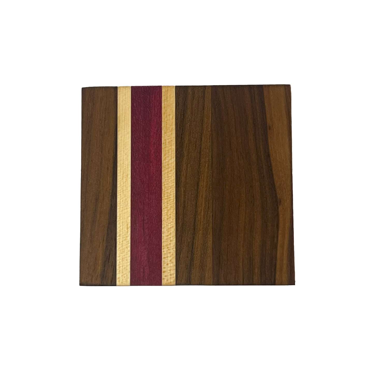 Hardwood Purple heart, Walnut and Maple Coaster set