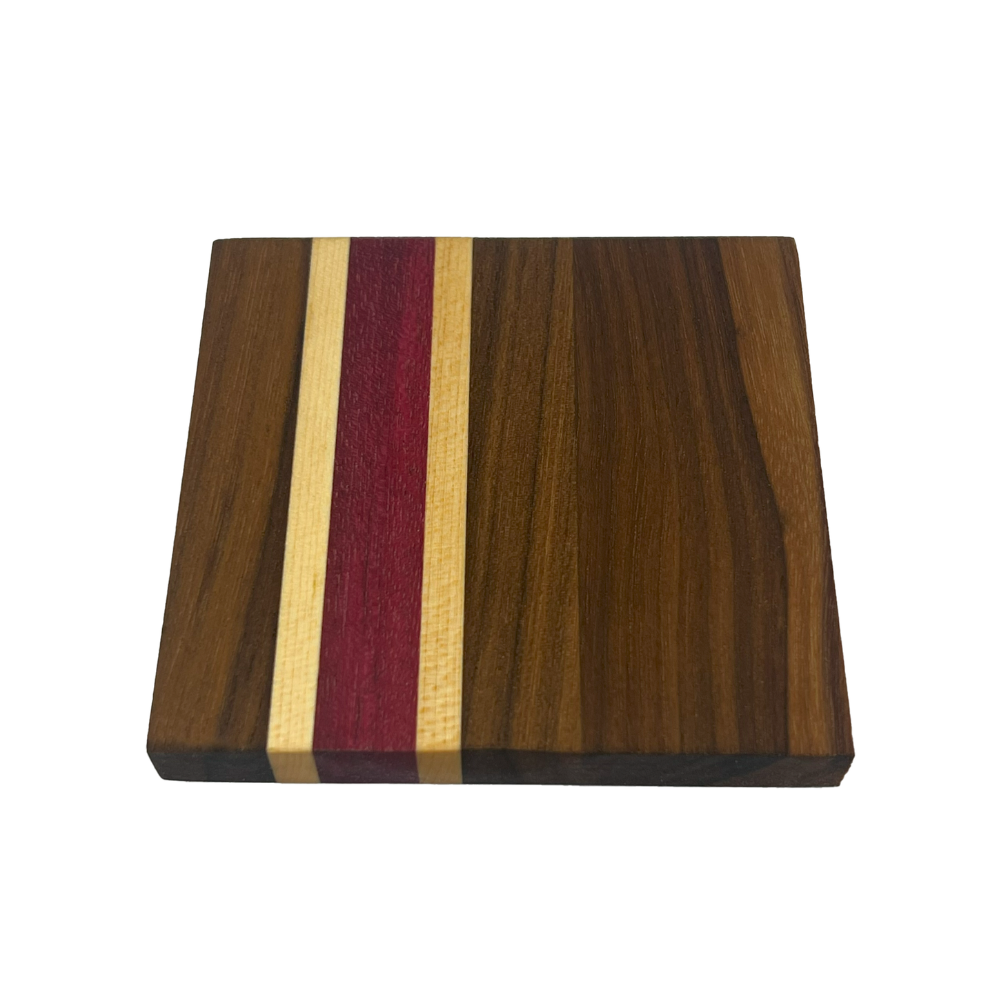 Hardwood Purple heart, Walnut and Maple Coaster set
