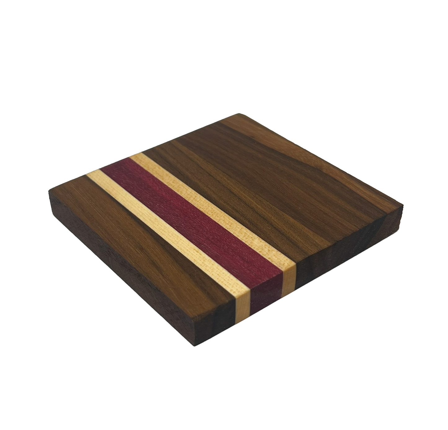 Hardwood Purple heart, Walnut and Maple Coaster set