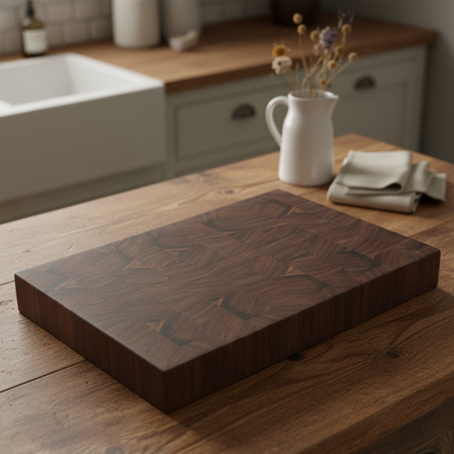 Walnut end grain cutting board