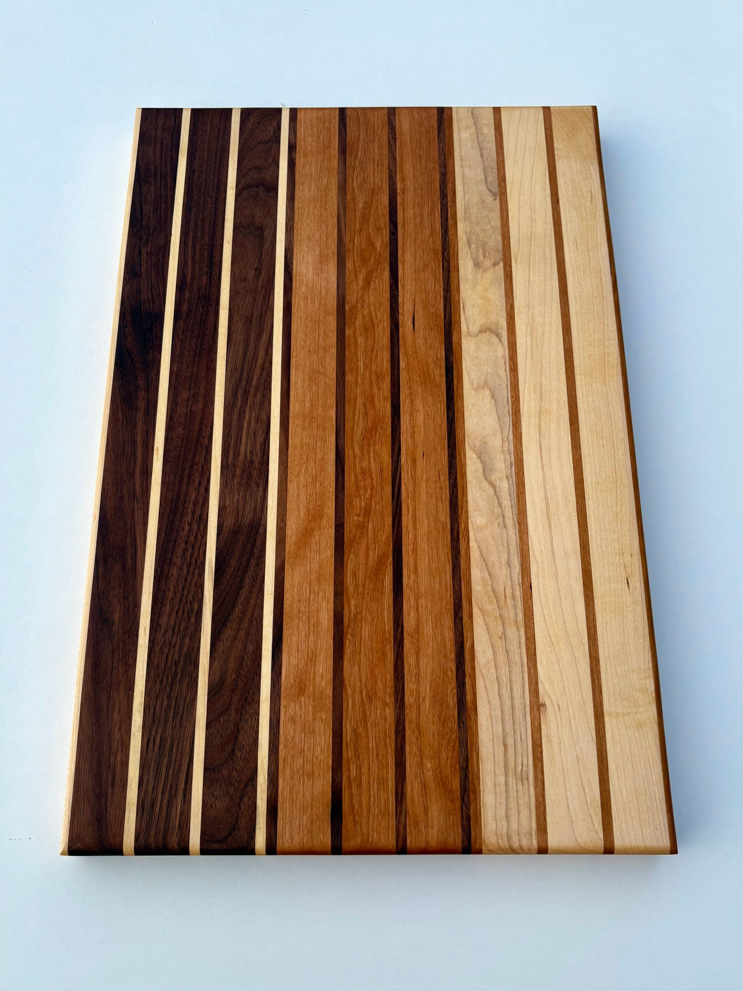 Ready to ship - Walnut, maple and cherry cutting board