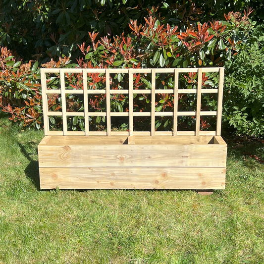 Wooden Garden Planter  with Trellis