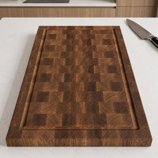 White Oak End Grain Cutting Board - Handmade Hardwood Chopping Board
