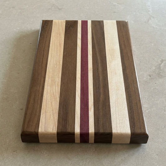 Walnut, Maple & Purpleheart Cutting Board – Handmade Chopping Board