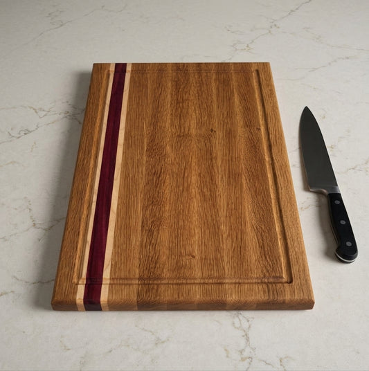 White oak, Maple and Purple Heart Cutting Board