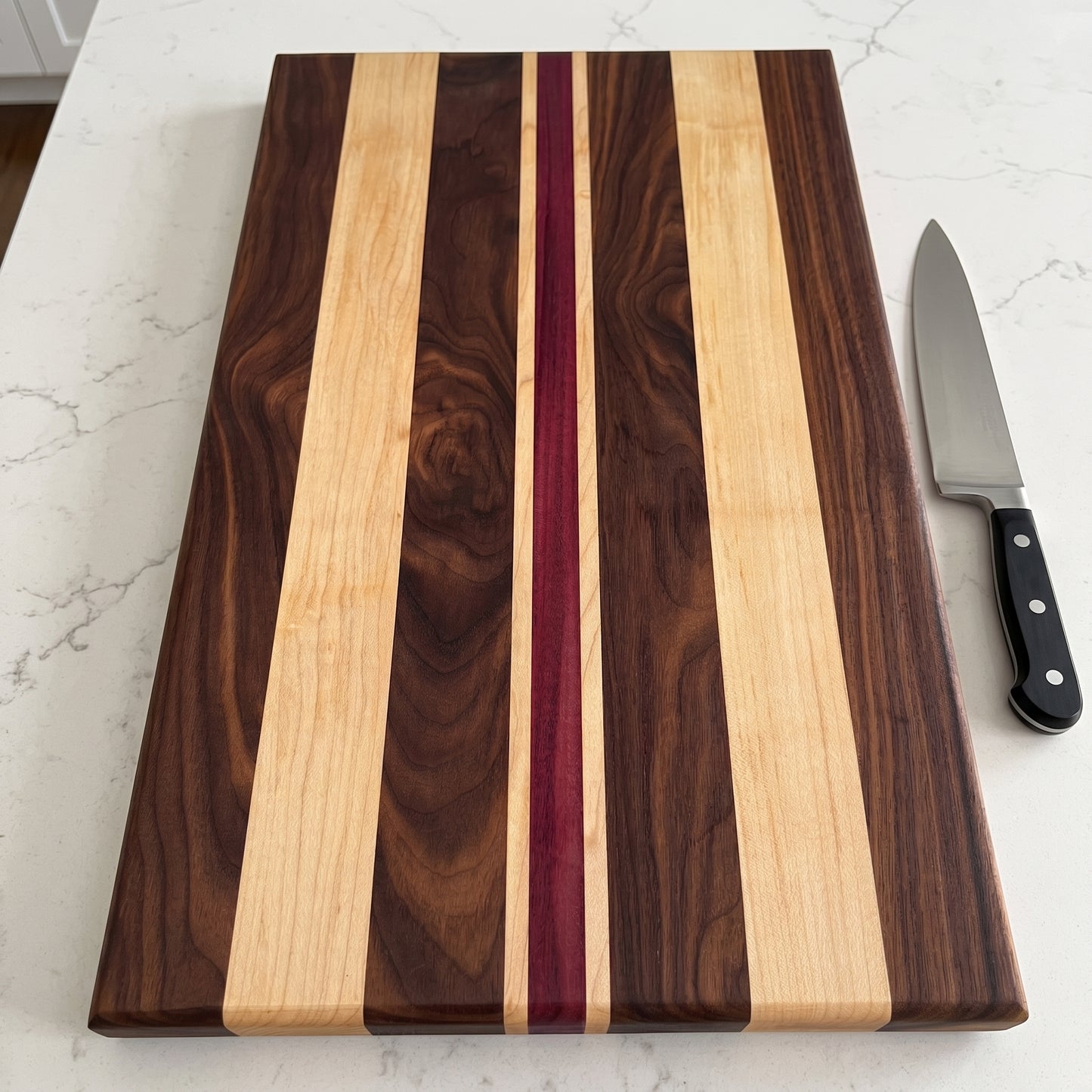 Walnut, Maple and Purpleheart Cutting Board
