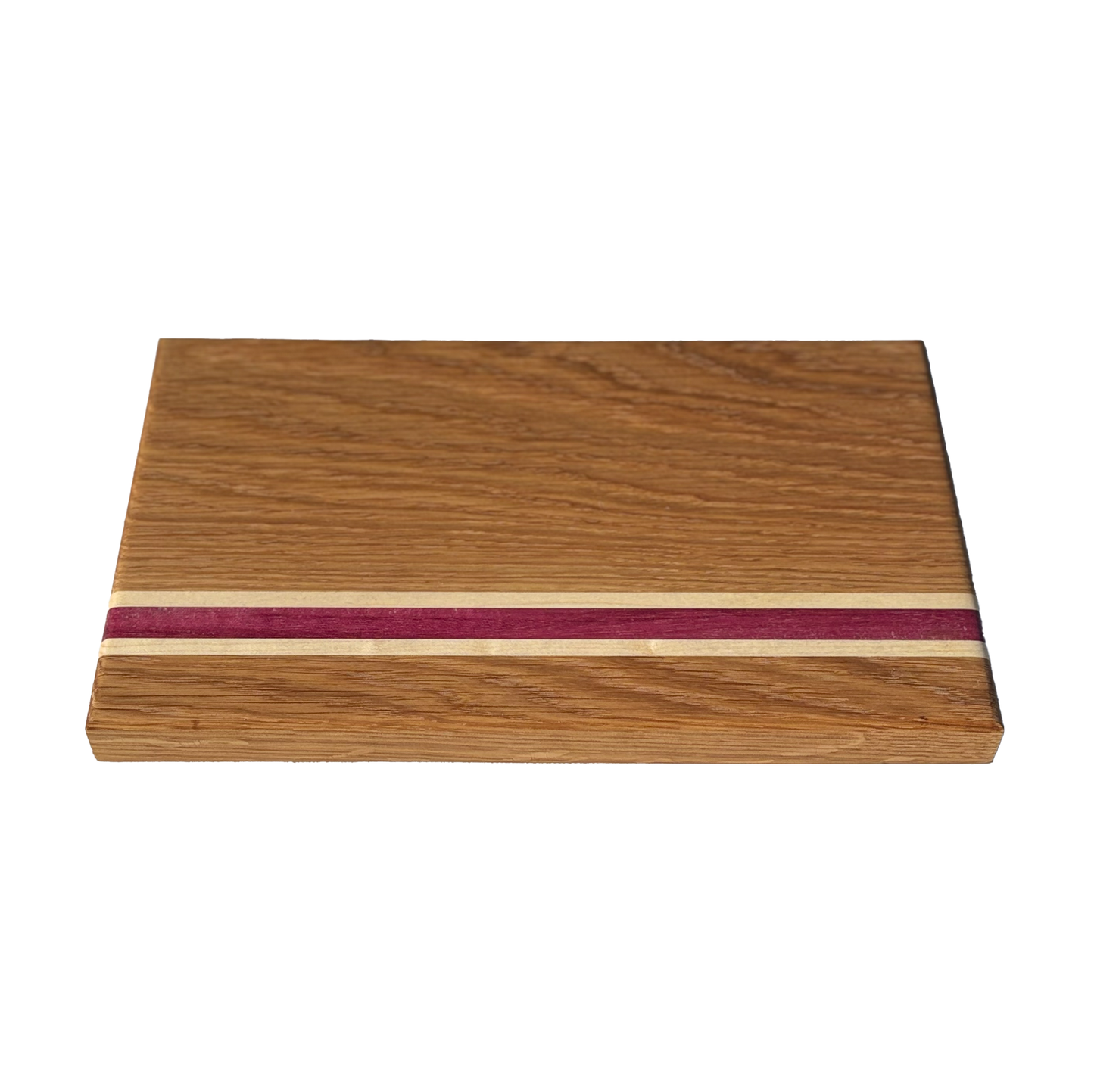 White oak, maple and purple heart edge grain board